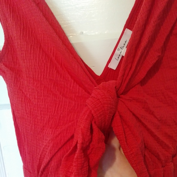 Red Tie-Front Jumpsuit - Picture 10 of 10